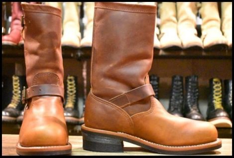 【8.5E 箱付 美品 黒タグ】Chippewa チペワ エンジニア 91066 茶 タンレネゲード ブラウン 11インチハイト スチールトゥ ブーツ HOPESMORE