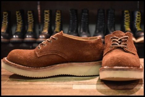 【8E 良品】NICKS ニックス オックスフォード ブラウンラフアウト スエード 茶 ビブラム2021 ローカット 短靴 ブーツ HOPESMORE