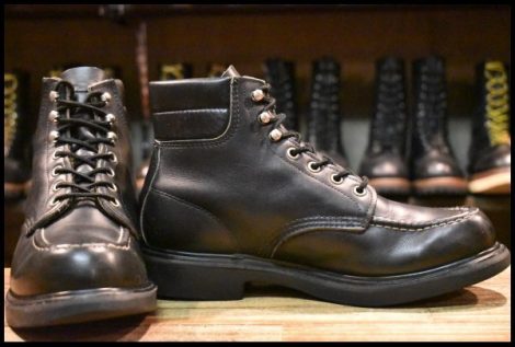 【8D 良品 羽タグ】レッドウィング 8133 スーパーソール 黒 ブラッククローム モックトゥ レースアップ ブーツ redwing HOPESMORE