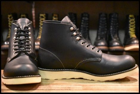 【8.5D 美品 11年】レッドウィング 8165 アイリッシュセッター 黒 ブラッククローム プレーントゥ 編み上げ ブーツ redwing HOPESMORE