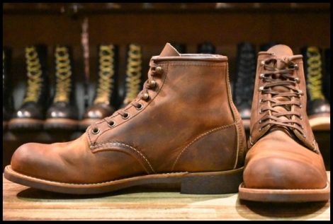【8D 美品 23年】レッドウィング 3343 ブラックスミス 茶 カッパーラフ＆タフ プレーントゥ レースアップ ブーツ redwing HOPESMORE