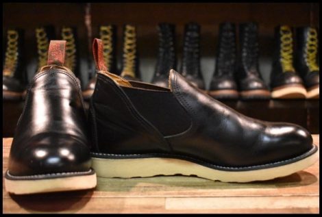 【7.5E 良品 14年】レッドウィング 8142 サイドゴア 黒 ブラッククローム ローカット 短靴 オックスフォード ブーツ redwing HOPESMORE