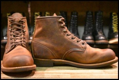 【8D 美品 23年】レッドウィング 3343 ブラックスミス 茶 カッパーラフ＆タフ プレーントゥ レースアップ ブーツ redwing HOPESMORE