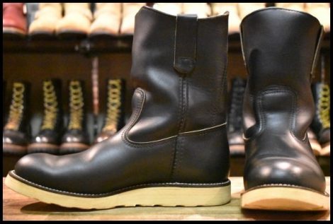 【7.5E 良品 羽タグ 98年】レッドウィング 8169 ペコス 黒 ブラッククローム プルオン ブーツ redwing pecos HOPESMORE