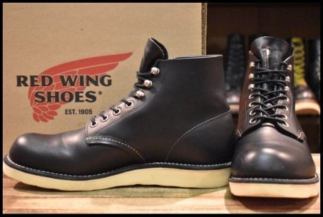 【7D 箱付 良品 10年】レッドウィング 8165 アイリッシュセッター 黒 ブラッククローム プレーントゥ 編み上げ ブーツ redwing HOPESMORE