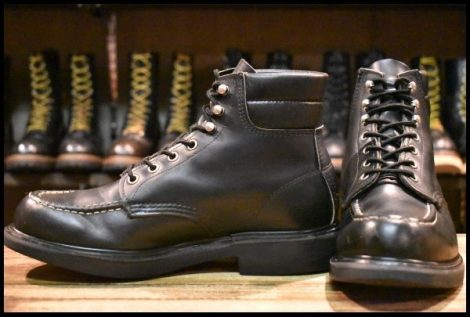 【8D 良品 羽タグ】レッドウィング 8133 スーパーソール 黒 ブラッククローム モックトゥ レースアップ ブーツ redwing HOPESMORE