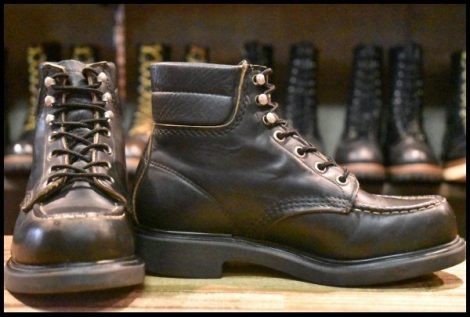 【4D 良品 旧羽タグ】レッドウィング 8133 スーパーソール 黒 ブラッククローム モックトゥ レースアップ ブーツ redwing HOPESMORE