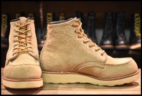 【4E 良品 羽タグ 00年】レッドウィング 8173 スエード アイリッシュセッター タン ラフアウト モックトゥ ブーツ redwing HOPESMORE