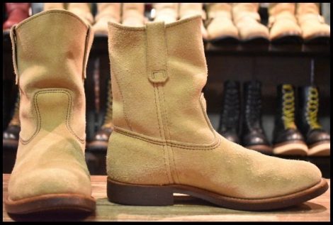 【8.5E 良品 羽タグ 97年】レッドウィング 1188 スエード ペコス タン ラフアウト ベージュ ブーツ redwing pecos HOPESMORE