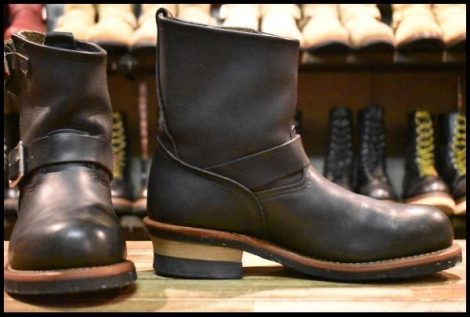 【7D 良品 08年】レッドウィング 8182 ショート エンジニア 黒 ブラック ハーネス スチールトゥ ブーツ redwing 2976 HOPESMORE