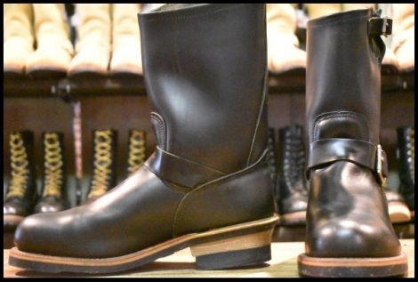 【8D 美品 06年 旧シルエット】レッドウィング 2268 エンジニア 黒 ブラッククローム スチールトゥ ブーツ redwing HOPESMORE