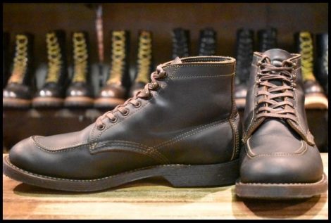 【8.5D 良品 19年】レッドウィング 8075 1930s スポーツ ブラック プレーリー フラットボックス 編み上げ ブーツ redwing HOPESMORE