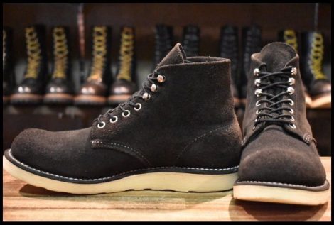 【8D 良品 10年】レッドウィング 8174 黒スエード アイリッシュセッター ブラック ラフアウト プレーントゥ ブーツ redwing HOPESMORE