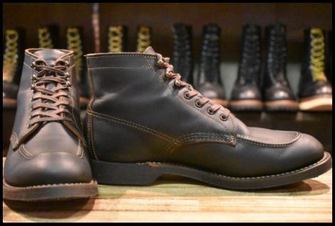 【8.5D 良品 19年】レッドウィング 8075 1930s スポーツ ブラック プレーリー フラットボックス 編み上げ ブーツ redwing HOPESMORE