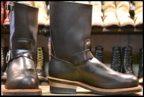 【8D 美品 06年 旧シルエット】レッドウィング 2268 エンジニア 黒 ブラッククローム スチールトゥ ブーツ redwing HOPESMORE