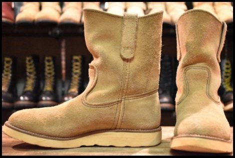 【7E 良品 羽タグ 97年】レッドウィング 8168 スエード ペコス タン ラフアウト ベージュ プルオン ブーツ redwing pecos HOPESMORE