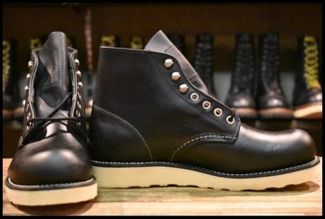 【6D 箱付 未使用 15年】レッドウィング 8165 アイリッシュセッター 黒 ブラッククローム プレーントゥ 編み上げ ブーツ redwing HOPESMORE
