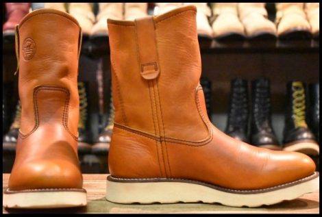 【6.5D 箱付 美品 犬刻印 緑犬タグ 97年】レッドウィング 866 ペコス 赤茶 オロイジナル クッションソール ブーツ redwing pecos HOPESMORE