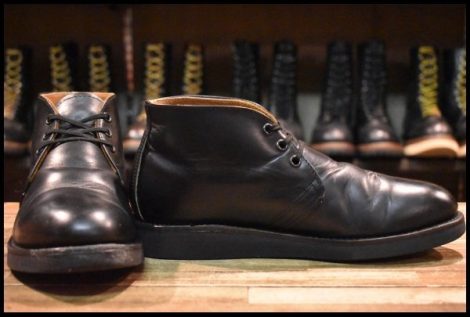 【7D 良品 羽タグ】レッドウィング 9196 ポストマン チャッカ 黒 ブラック シャパラル 短靴 編み上げ ブーツ redwing HOPESMORE