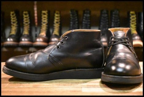 【7D 良品 羽タグ】レッドウィング 9196 ポストマン チャッカ 黒 ブラック シャパラル 短靴 編み上げ ブーツ redwing HOPESMORE