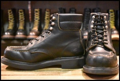 【4D 良品 旧羽タグ】レッドウィング 8133 スーパーソール 黒 ブラッククローム モックトゥ レースアップ ブーツ redwing HOPESMORE