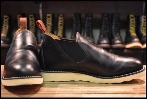 【8.5E 箱付 美品 14年】レッドウィング 8142 ロメオ サイドゴア 黒 ブラッククローム ローカット 短靴 ブーツ redwing HOPESMORE