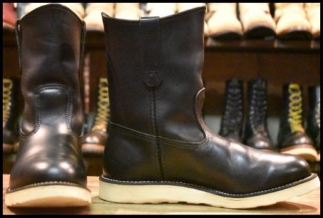 【7E 良品 10年】レッドウィング 8169 ペコス 黒 ブラッククローム プルオン クッションソール ブーツ redwing pecos HOPESMORE