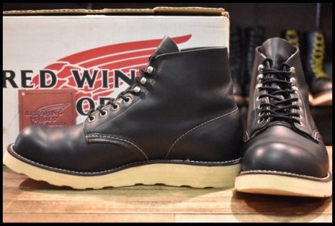 【8EE 箱付 美品 犬タグ】レッドウィング 8165 アイリッシュセッター 黒 ブラッククローム プレーントゥ ブーツ redwing HOPESMORE