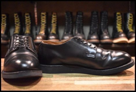 【9.5EE 美品 22年】レッドウィング 101 ポストマン シューズ 黒 ブラック シャパラル 短靴 ローカット 編み上げ ブーツ redwing HOPESMORE