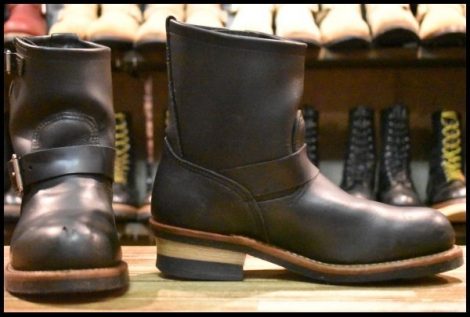 【7D 箱付 良品 11年】レッドウィング 2976 ショート エンジニア 黒 ブラッククローム スチールトゥ ブーツ redwing HOPESMORE