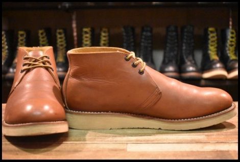 【11D 良品 10年】レッドウィング 595 チャッカ 茶 ブラウン 短靴 編み上げ レースアップ ブーツ redwing HOPESMORE