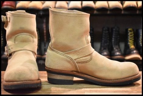 【8.5D 良品 09年】レッドウィング 2965 スエード ショートエンジニア ホーソーンアビレーンラフアウト ブーツ redwing HOPESMORE