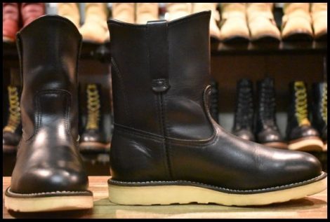【7E 良品 07年】レッドウィング 8169 ペコス 黒 ブラッククローム プルオン クッションソール ブーツ redwing pecos HOPESMORE