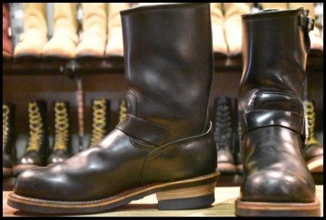 【8.5D 良品 PT99プリント 旧シルエット 05年】レッドウィング 2268 エンジニア 黒 ブラック スチールトゥ ブーツ redwing HOPESMORE