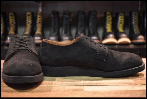 【8.5D 美品 18年】レッドウィング 9112 黒スエード アニポストマン オックスフォード ブラック ラフアウト ブーツ redwing HOPESMORE