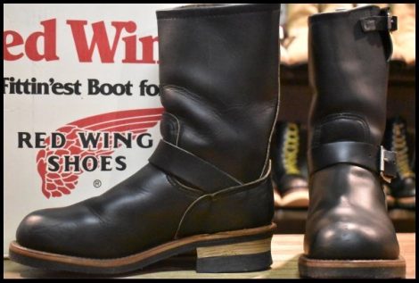 【7D 箱付 良品 PT91プリント 94年】レッドウィング 2268 エンジニア 黒 ブラッククローム スチールトゥ ブーツ redwing HOPESMORE