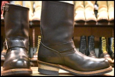 【8D 良品 07年】レッドウィング 2268 エンジニア ブラッククローム 黒 スチールトゥ プルオン ブーツ redwing HOPESMORE