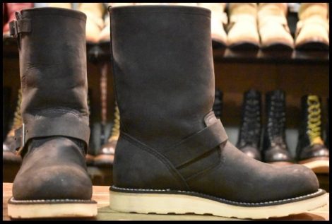 【6.5D 美品 08年】レッドウィング 2974 エンジニア ヌバック 黒 トラクショントレッドソール スチール無し ブーツ redwing HOPESMORE