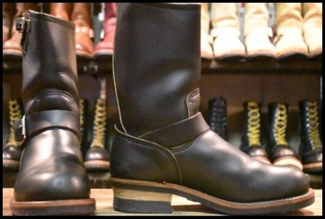 【7D 箱付 良品 PT91プリント 94年】レッドウィング 2268 エンジニア 黒 ブラッククローム スチールトゥ ブーツ redwing HOPESMORE