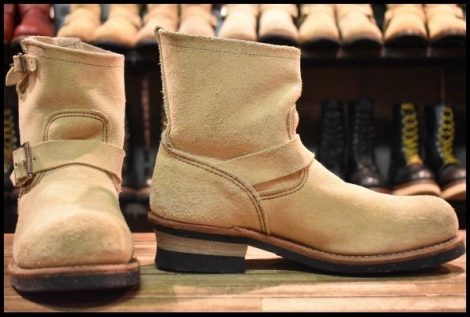 【8D 良品 11年】レッドウィング 2965 ショート スエードエンジニア ホーソーンアビレーンラフアウト プルオン ブーツ redwing HOPESMORE