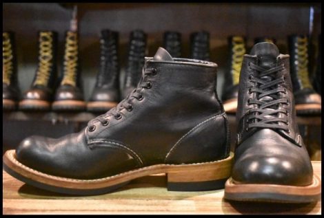 【6D 良品 16年 カスタム】レッドウィング 9014 ベックマン 黒 ブラック フェザーストーン プレーントゥ 9414 ブーツ redwing HOPESMORE