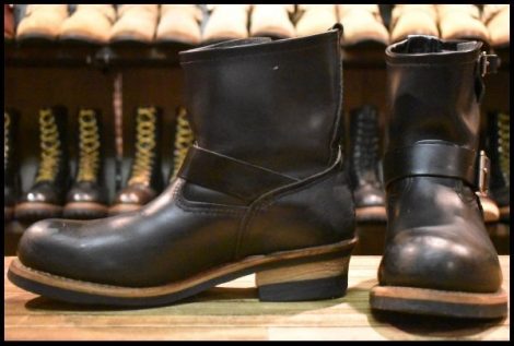 【8D 良品 07年】レッドウィング 2976 ショート エンジニア 黒 ブラッククローム スチールトゥ ブーツ redwing 8182 HOPESMORE