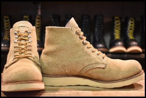 【7E 良品 羽タグ 00年】レッドウィング 8167 スエード アイリッシュセッター タン ラフアウト プレーントゥ ブーツ redwing HOPESMORE