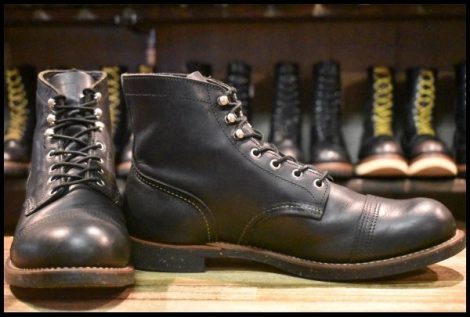 【10.5D 良品 12年】レッドウィング 8114 アイアンレンジ 黒 ブラックハーネス キャップトゥ 8084 レースアップ ブーツ redwing HOPESMORE