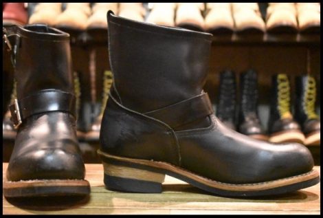 【8D 良品 07年】レッドウィング 2976 ショート エンジニア 黒 ブラッククローム スチールトゥ ブーツ redwing 8182 HOPESMORE
