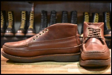 【7.5E 良品】RUSSELLMOCCASIN ラッセルモカシン スポーティングクレーチャッカ トリプルバンプ ブラウン ビブラム2060 ブーツ HOPESMORE