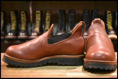 【8E 良品】WESCO ウエスコ カスタムロメオ レッド ビブラム148シングル 赤茶 短靴 サイドゴア プルオン ブーツ HOPESMORE