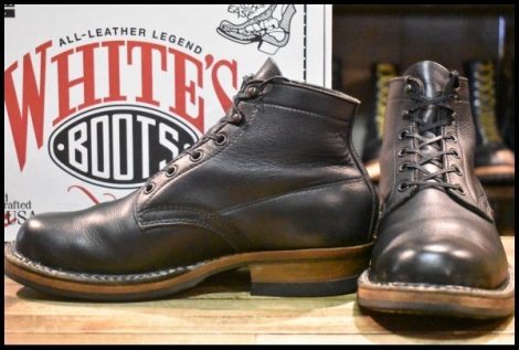 【7.5E 箱付 美品】WHITE’S ホワイツ 2332W セミドレス ブラックドレス 黒 レースアップ 編み上げ ビブラム269シングル ブーツ HOPESMORE