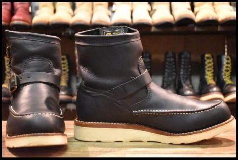 【9.5E 美品 黒タグ】Chippewa チペワ ハイランダー ショートモック エンジニア 97879 ブラック 黒 プルオン ブーツ HOPESMORE