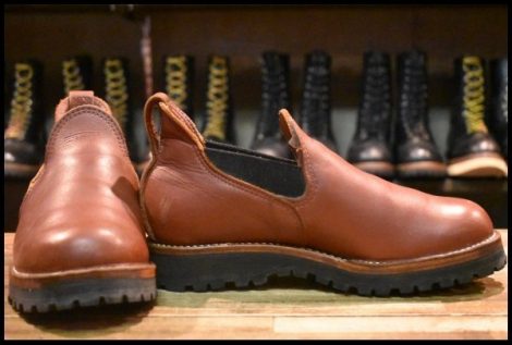 【8E 良品】WESCO ウエスコ カスタムロメオ レッド ビブラム148シングル 赤茶 短靴 サイドゴア プルオン ブーツ HOPESMORE